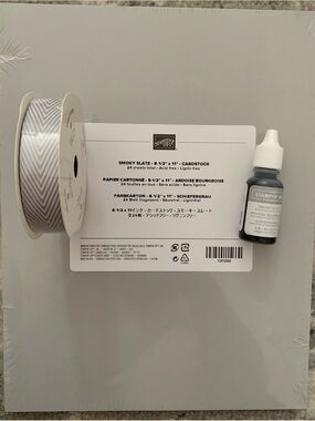 Stampin' Up! Smoky Slate Cardstock Bundle with Ribbon & Ink Refill.New & Current